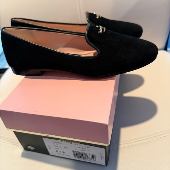 Kate Spade Black Suede Claudia Flats 8.5 New in Box - Picture 6 of 8